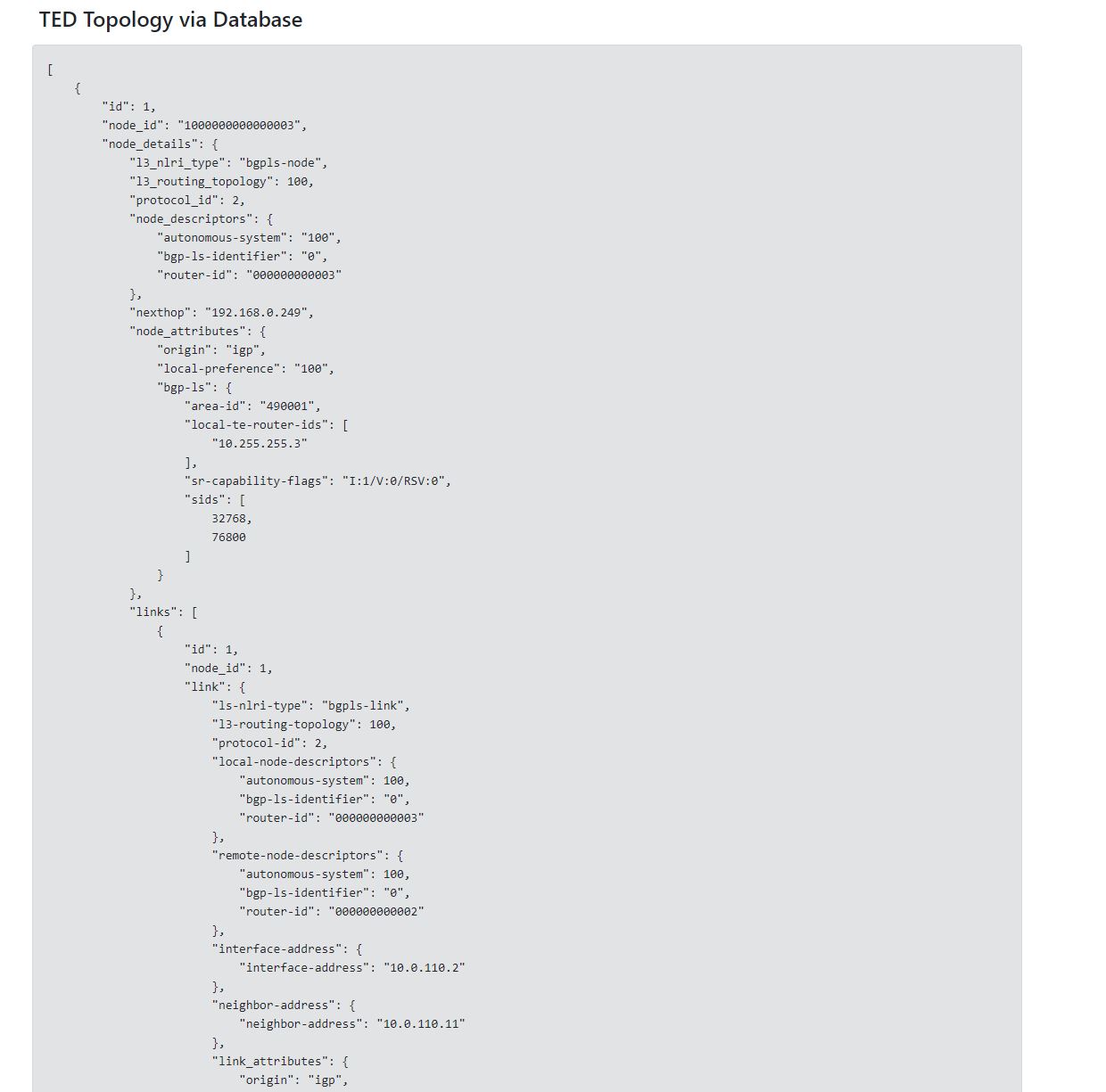 Basic TED json