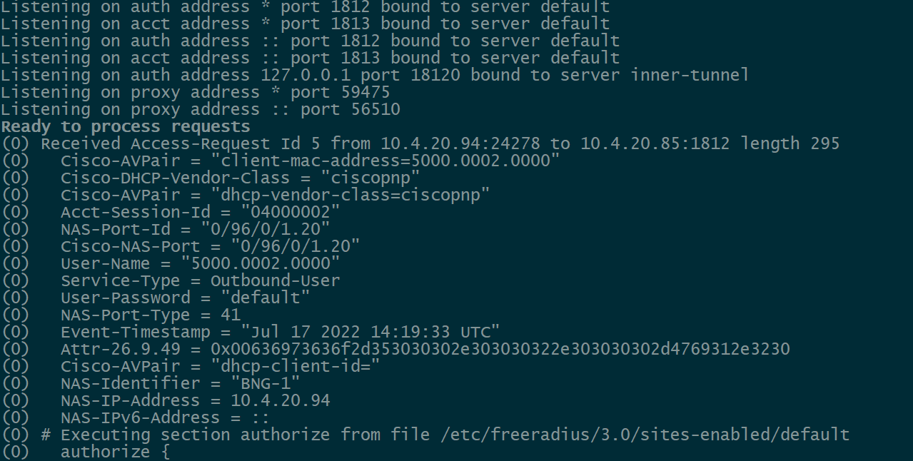 RADIUS Access-Request from ISP2